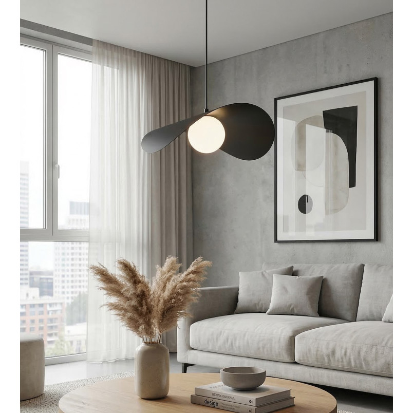 Lampa wisząca kula Ritual Emibig | Czarno-biała, 40cm