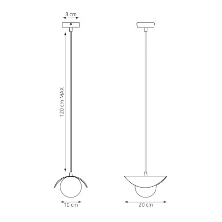 Lampa wisząca Ritual Emibig | Szklana kula, nowoczesny design