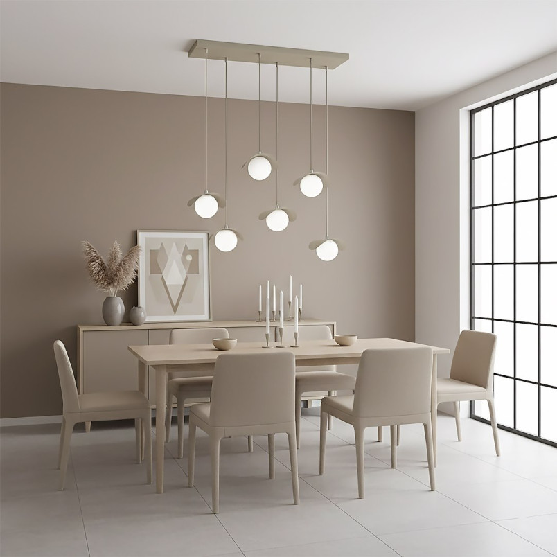 Lampa wisząca Emibig Ritual: 6 szklanych kul, nowoczesny design