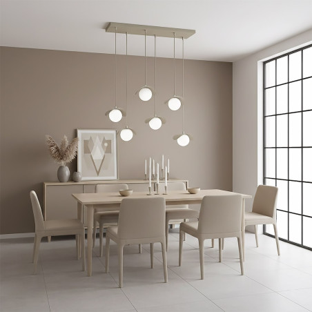 Lampa wisząca Emibig Ritual: 6 szklanych kul, nowoczesny design