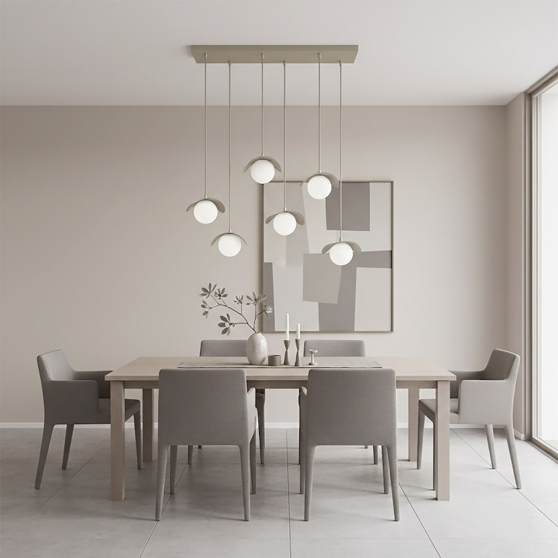 Lampa wisząca Emibig Ritual: 6 szklanych kul, nowoczesny design