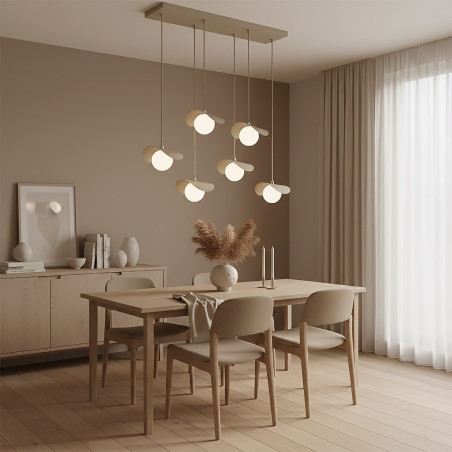Lampa wisząca Emibig Ritual: 6 szklanych kul, nowoczesny design