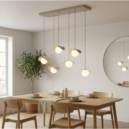 Lampa wisząca Emibig Ritual: 6 szklanych kul, nowoczesny design