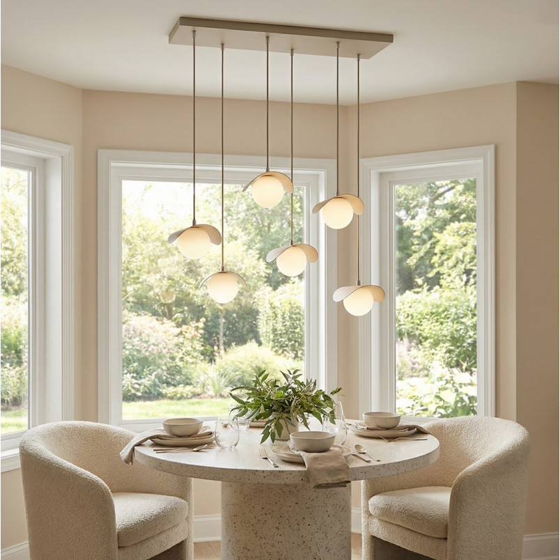 Lampa wisząca Emibig Ritual: 6 szklanych kul, nowoczesny design