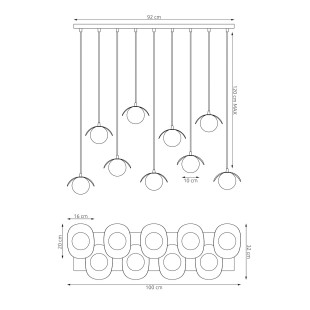 Lampa wisząca Emibig Ritual - 9 kul, nowoczesny design