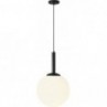 Designerska Lampa wisząca szklana kula Bosso 40 biało-czarna Aldex do salonu