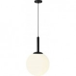 Lampa wisząca szklana kula Bosso 40cm biało-czarna | Aldex
