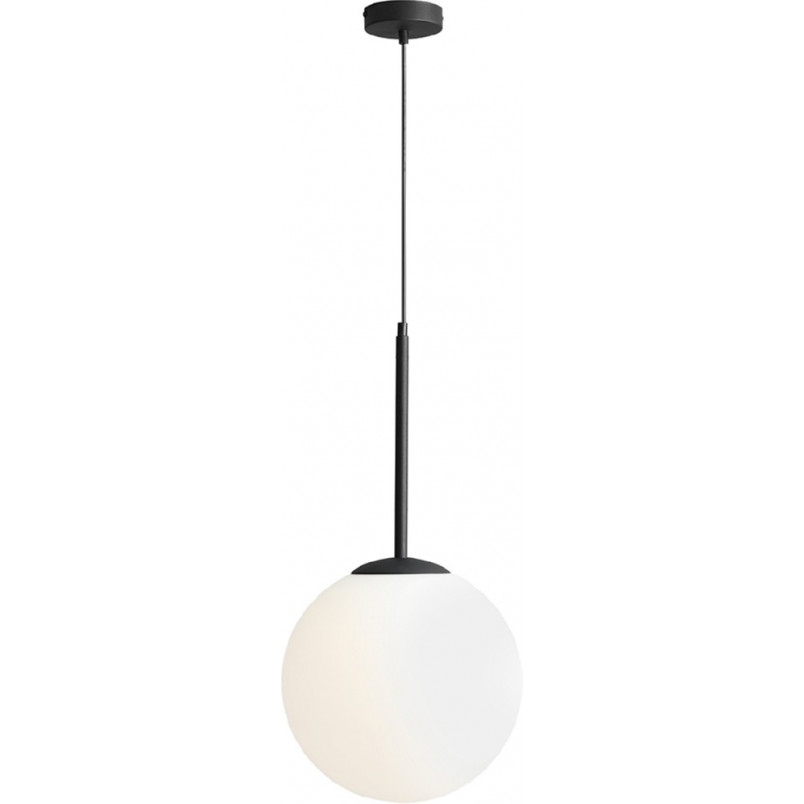 Lampa wisząca szklana kula Bosso 40cm biało-czarna | Aldex