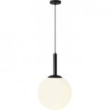 Designerska Lampa wisząca szklana kula Bosso 50 biało-czarna Aldex do salonu