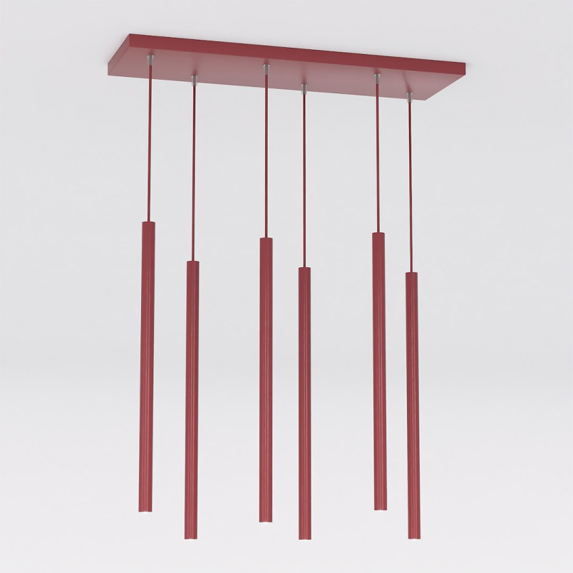 Lampa wisząca Selter VI burgundowa Emibig | Minimalistyczny design