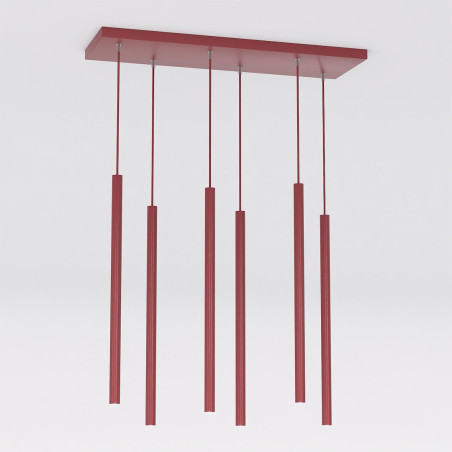 Lampa wisząca Selter VI burgundowa Emibig | Minimalistyczny design
