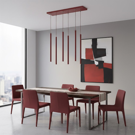 Lampa wisząca Selter VI burgundowa Emibig | Minimalistyczny design