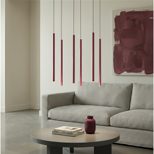 Lampa wisząca Selter VI burgundowa Emibig | Minimalistyczny design