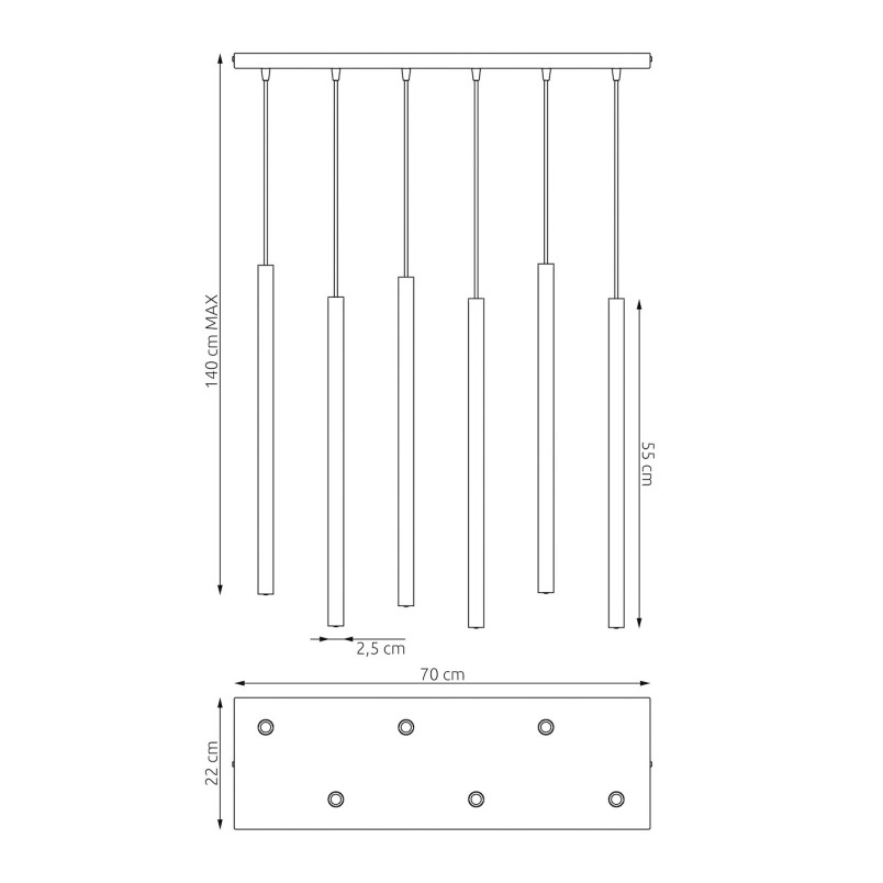 Lampa wisząca Selter VI burgundowa Emibig | Minimalistyczny design