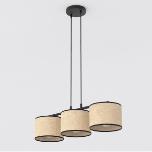 Lampa wisząca Emibig z rattanu | Styl boho, 70cm