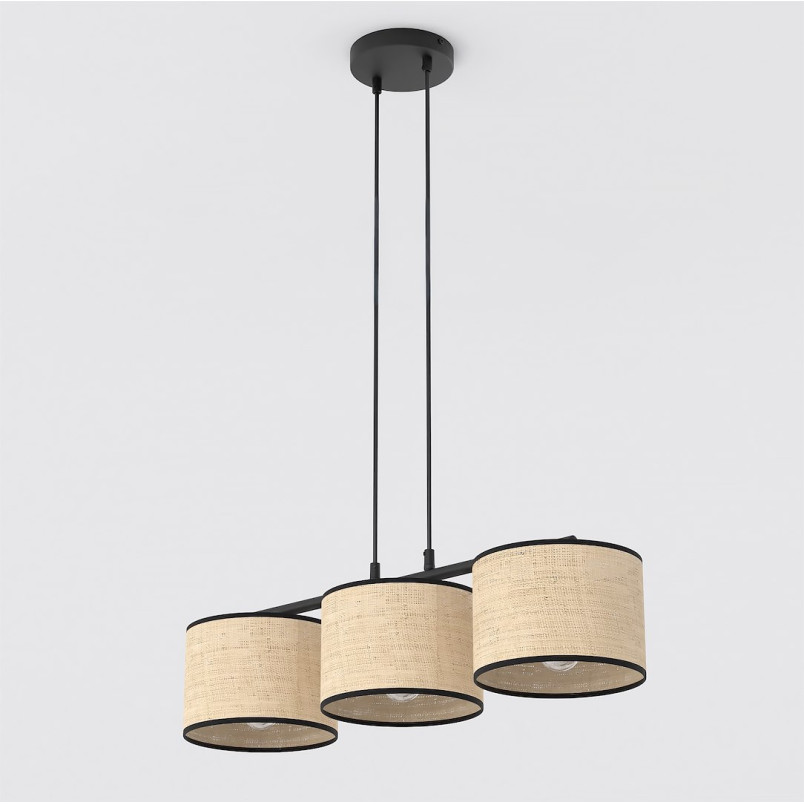 Lampa wisząca Emibig z rattanu | Styl boho, 70cm