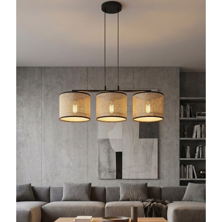Lampa wisząca Emibig z rattanu | Styl boho, 70cm