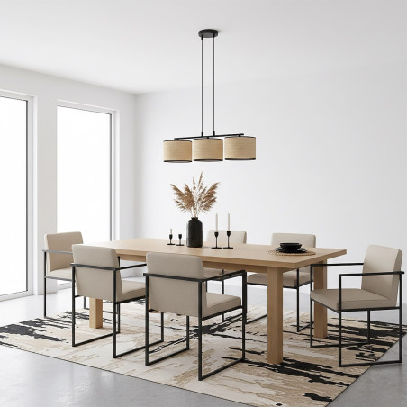 Lampa wisząca Emibig z rattanu | Styl boho, 70cm