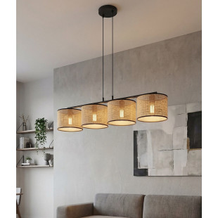 Lampa wisząca Emibig - Rattan, 4 klosze, 96cm