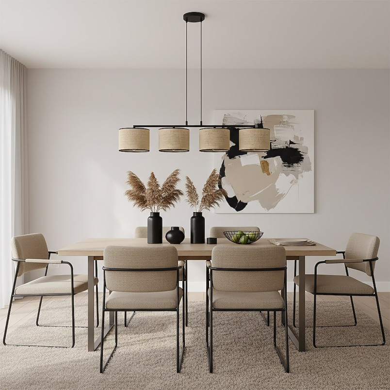 Lampa wisząca Emibig - Rattan, 4 klosze, 96cm