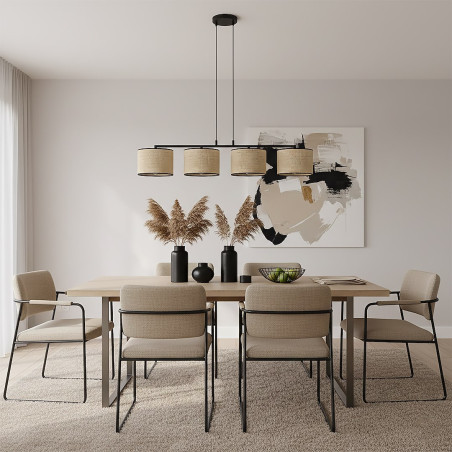 Lampa wisząca Emibig - Rattan, 4 klosze, 96cm