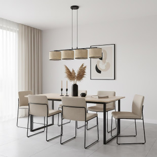 Lampa wisząca Emibig - Rattan, 4 klosze, 96cm