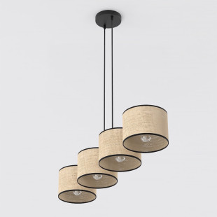 Lampa wisząca Emibig - Rattan, 4 klosze, 96cm