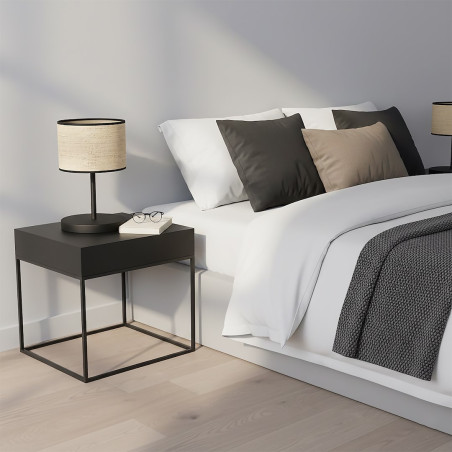 Lampa stołowa Emibig Eco - rattanowy abażur, styl boho