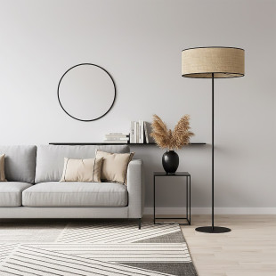 Lampa podłogowa Emibig Eco: Rattanowy klosz, styl boho