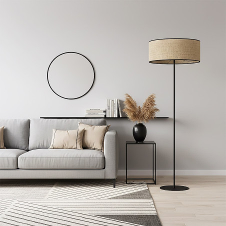 Lampa podłogowa Emibig Eco: Rattanowy klosz, styl boho