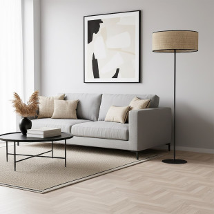 Lampa podłogowa Emibig Eco: Rattanowy klosz, styl boho