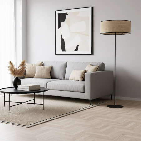 Lampa podłogowa Emibig Eco: Rattanowy klosz, styl boho