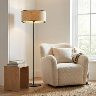 Lampa podłogowa Emibig Eco: Rattanowy klosz, styl boho