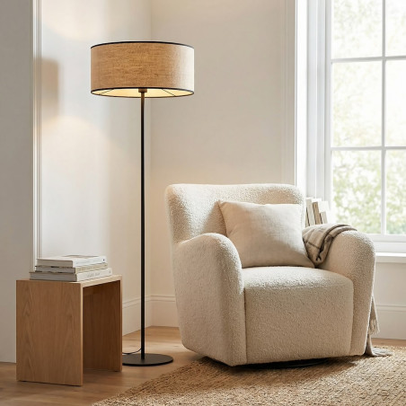 Lampa podłogowa Emibig Eco: Rattanowy klosz, styl boho