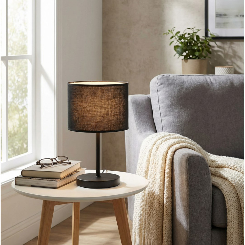 Lampa stołowa Emibig Eco | Czarny abażur, styl uniwersalny