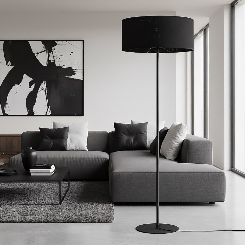 Lampa podłogowa Emibig Eco | Czarny klosz | 143cm