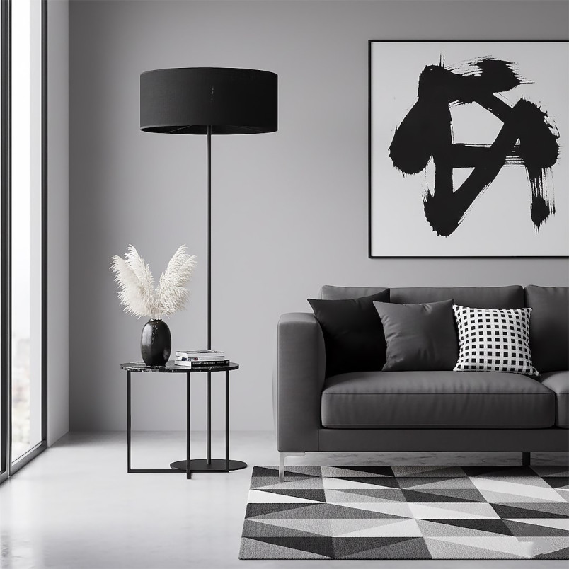 Lampa podłogowa Emibig Eco | Czarny klosz | 143cm