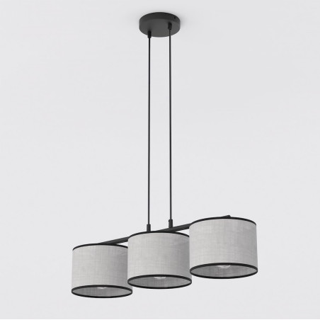 Lampa wisząca Emibig - 3 szare klosze, 70cm | Sklep z oświetleniem