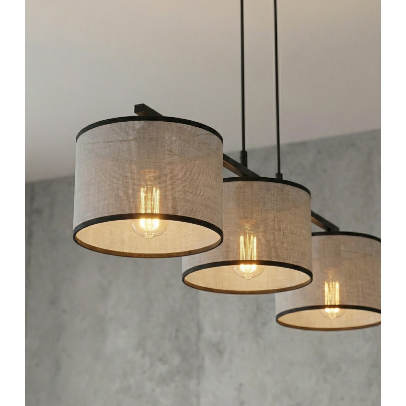 Lampa wisząca Emibig - 3 szare klosze, 70cm | Sklep z oświetleniem