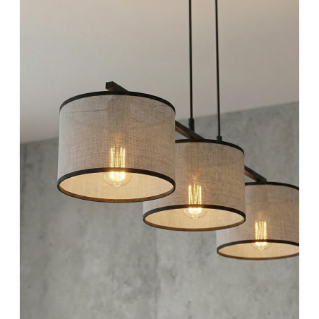 Lampa wisząca Emibig - 3 szare klosze, 70cm | Sklep z oświetleniem