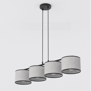 Lampa wisząca Emibig | 4 szare klosze, 96cm | Sklep mebli