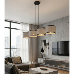Lampa wisząca Emibig | 4 szare klosze, 96cm | Sklep mebli