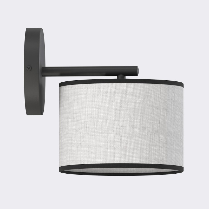 Kinkiet Emibig Eco: Szary abażur, minimalistyczny design