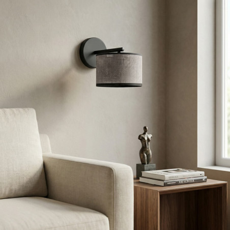 Kinkiet Emibig Eco: Szary abażur, minimalistyczny design