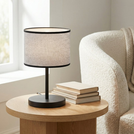 Lampa stołowa Emibig Eco | Szary abażur, styl uniwersalny