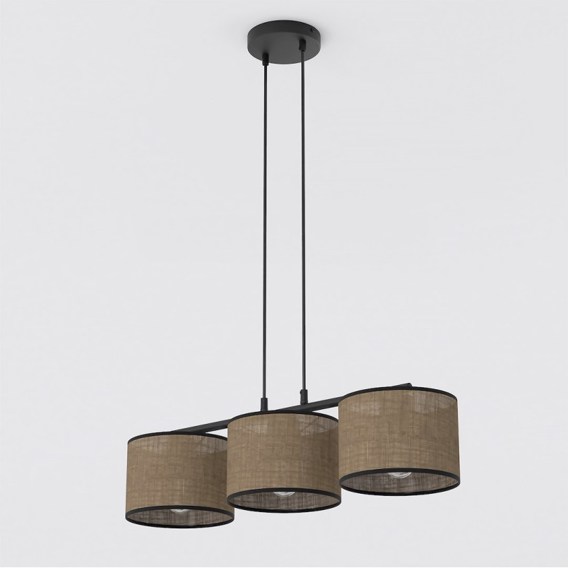 Lampa wisząca Emibig | 3 klosze, brąz, 70cm | Sklep z meblami