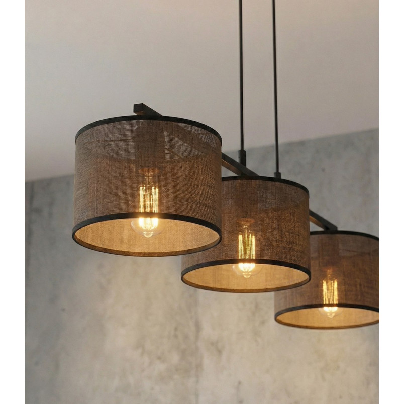Lampa wisząca Emibig | 3 klosze, brąz, 70cm | Sklep z meblami