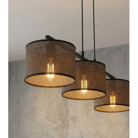 Lampa wisząca Emibig | 3 klosze, brąz, 70cm | Sklep z meblami