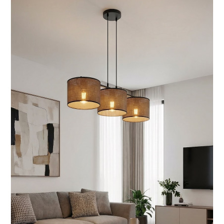 Lampa wisząca Emibig | 3 klosze, brąz, 70cm | Sklep z meblami