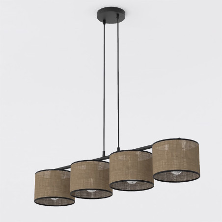 Lampa wisząca Emibig: 4 brązowe klosze, 96cm - Sklep z meblami